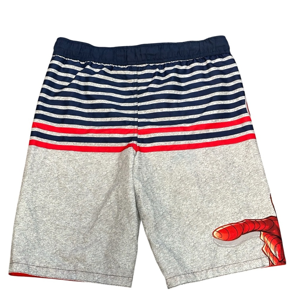 Youth Boys Marvel Spiderman L 10 / 12 Swim Shorts Trunks Board Beach Navy Blue - Picture 4 of 7